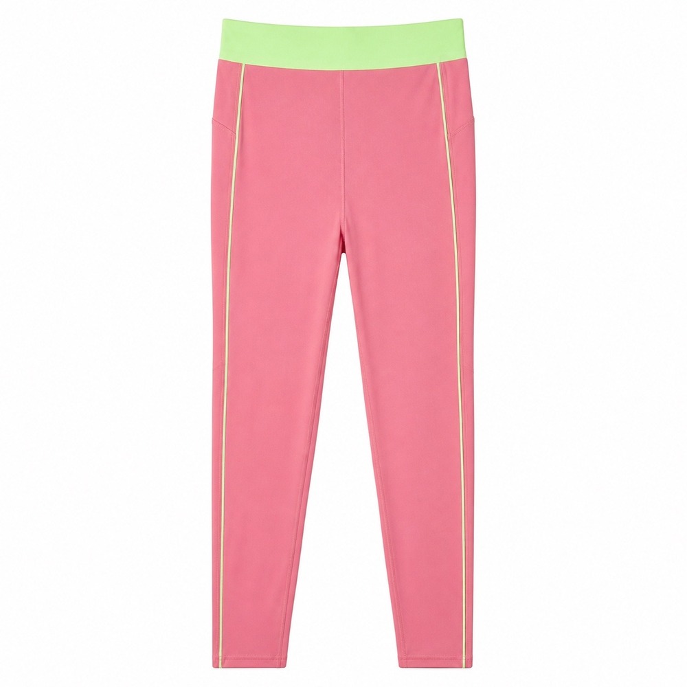 Fabletics PureLuxe Leggings Pink Green High Rise‎ Athletic Yoga Pants Large NWT